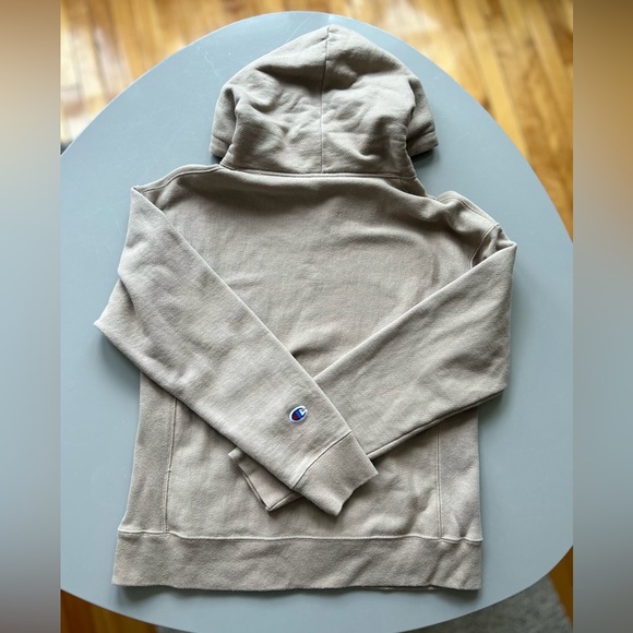 Champion Reverse Weave Hoodie Sweater | Grey/Beige | Womens Size Medium - Picture 2 of 4